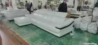 【大厂仿真皮沙发】实木框架，高回弹海绵45密度。全新包装，质量非常好，3.6米右贵妃 - 喀什28生活网 ks.28life.com